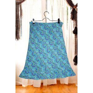 Vintage L USA Paisley Print Maxi Skirt – Y2K 90s Boho Cottagecore -Zipper Issue